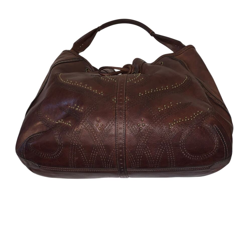 Cole Haan Sierra Laser Cut Brown Purse Bag - Picture 3 of 16